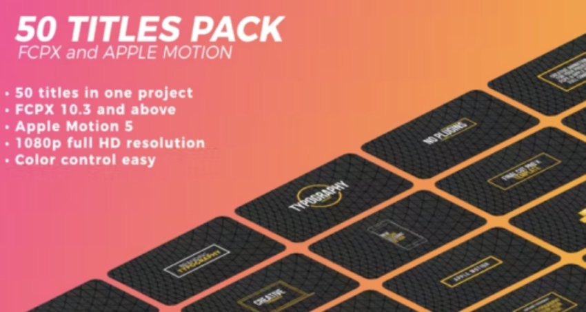 50 Minimal Titles - Apple Motion or FCPX Title Template