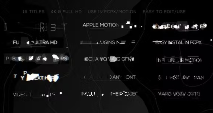 Glitch Minimal - Premium Title for Final Cut Pro