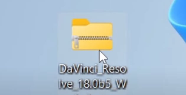 User double clicking zip file.