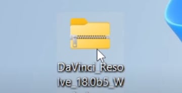 User double clicking zip file.