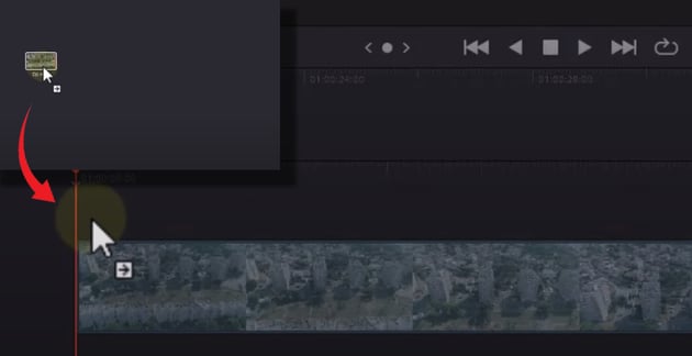 User dragging video to editor.