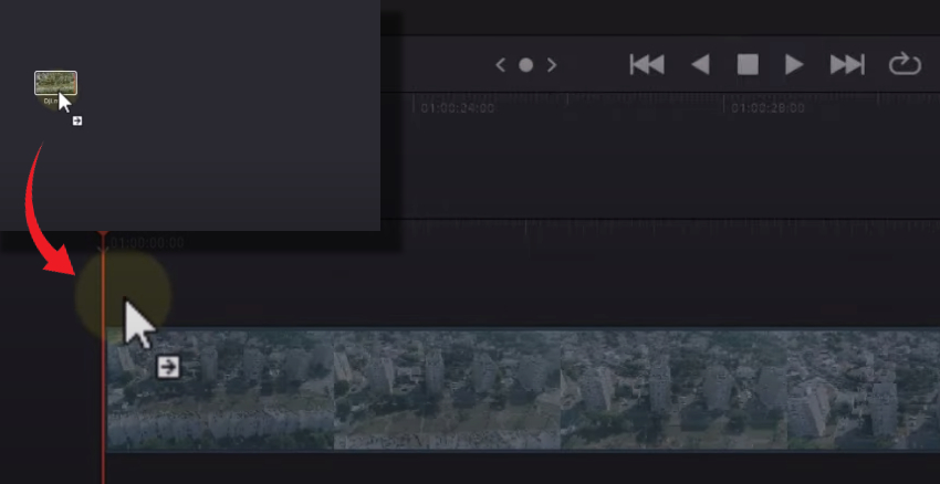 User dragging video to editor.