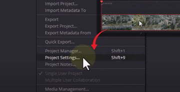 User clicking on 'File' in Settings.