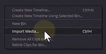 Using clicking Import Media... Option