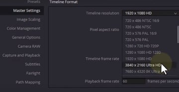 User adjusting Timeline Resolution