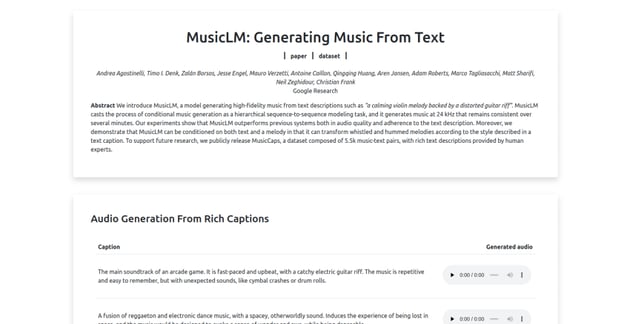 MusicLM Website Thumbnail