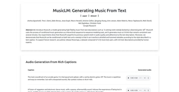 MusicLM Website Thumbnail