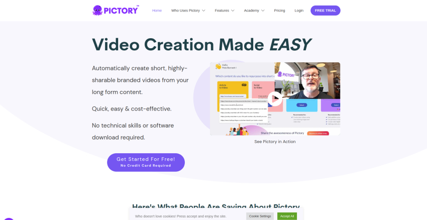 Pictory website thumbnail