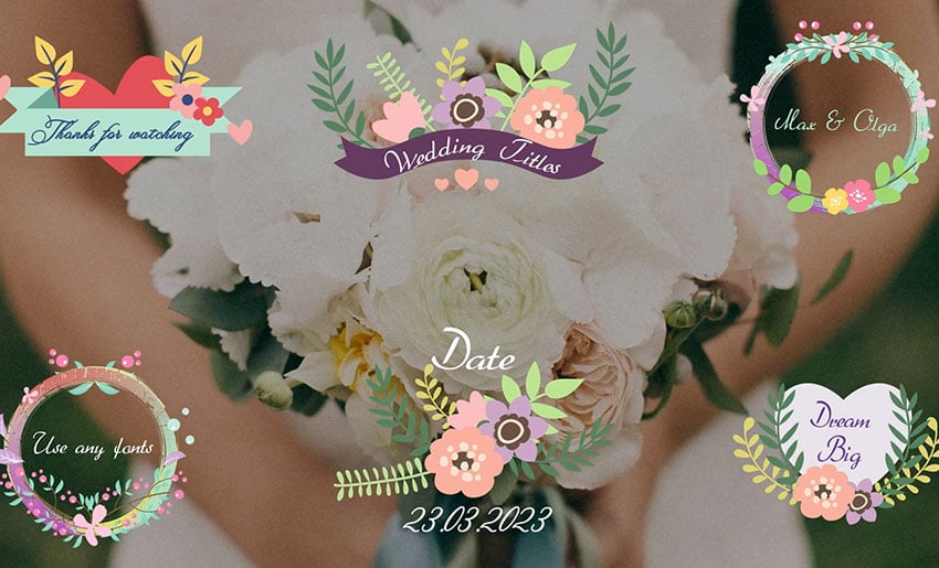 Wedding Romantic Titles for Premiere Pro