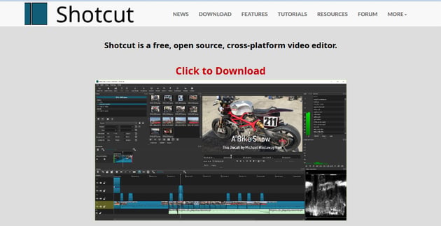 Shotcut Website Thumbnail for ai frame interpolation top 10 list