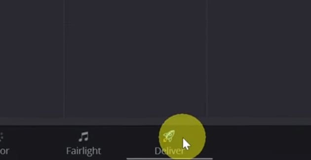 User clicking Deliver Button on DaVinci Resolve 18 for how to export video from davi