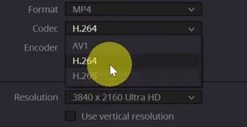 User selecting resolution for how to export best quality davinci resolve