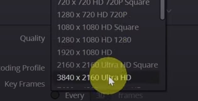 User selecting Resolut9ion