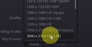User selecting Resolut9ion
