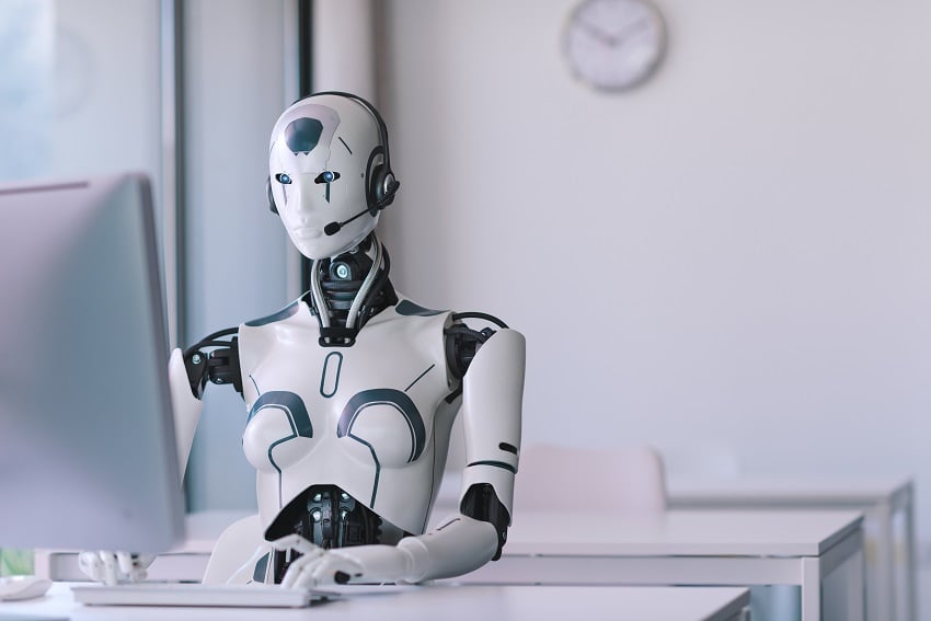 robot at computer