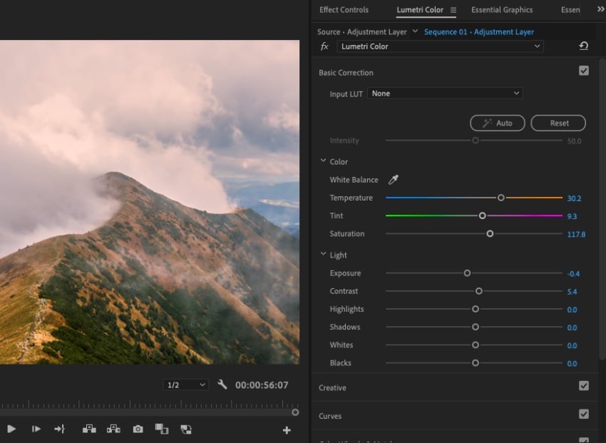 How to add an adjustment layer in Premiere Pro