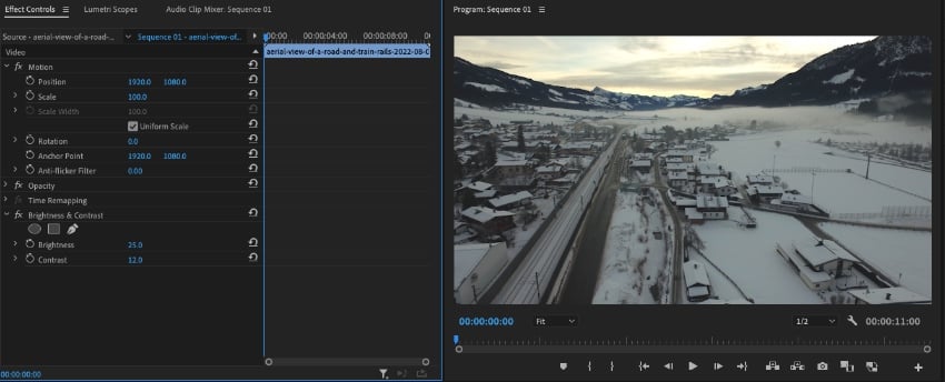 How to brighten a clip in Premiere Pro