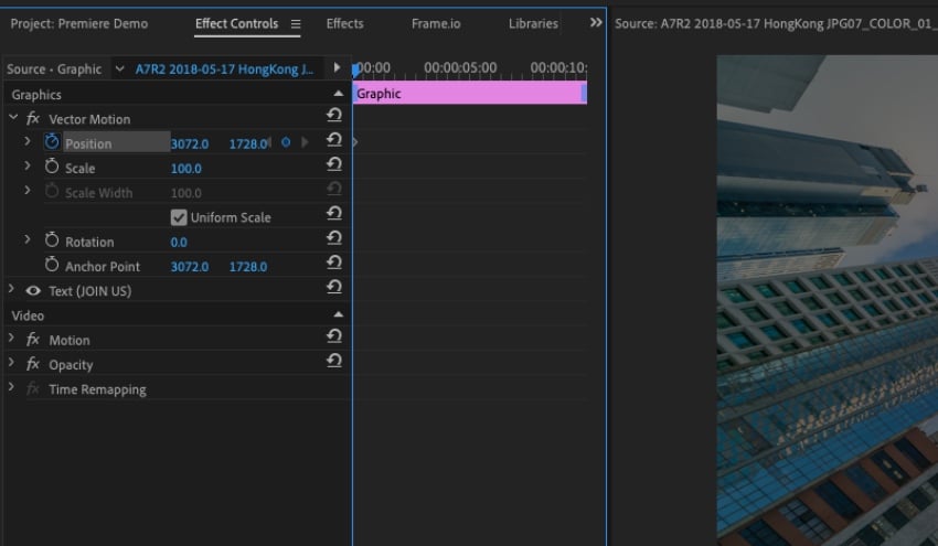 How to keyframe in Premiere