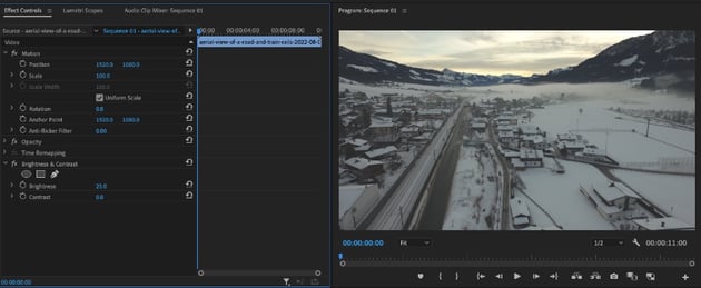 How to lighten video in Premiere Pro