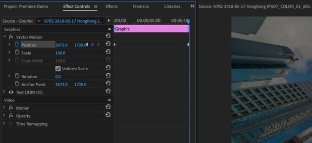 Keyframes Premiere Pro
