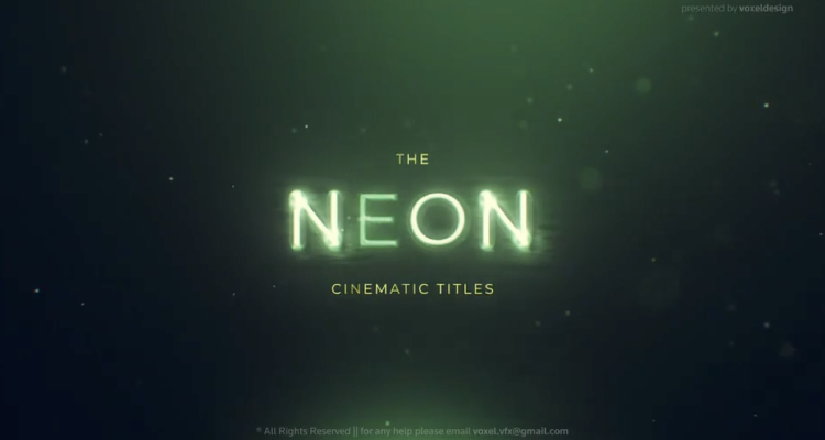 Cinematic Titles Premiere Pro Neon Effect