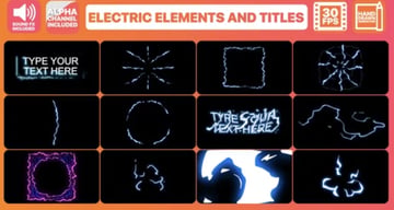 Electric Elements And Titles - Premiere Pro Neon Effects