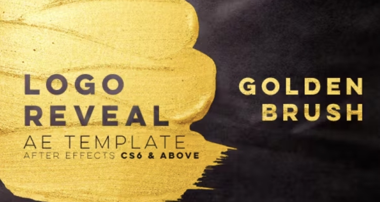 Golden Ink Paintbrush Animation Template