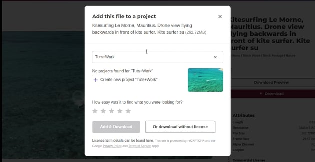 User assigning download to project.