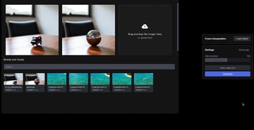 User loading in two images for frame interpolation