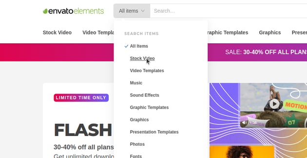 User selecting Stock Video for ai frame interpolation tutorial