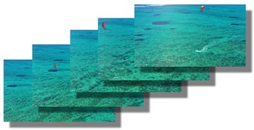 Frames of kite surfing video