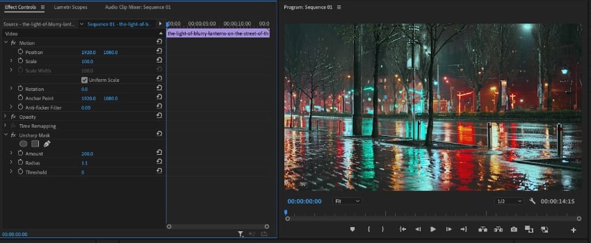 How to fix focus in Premiere Pro