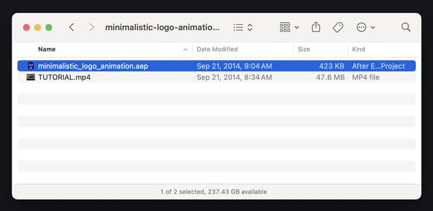 AE project folder updated