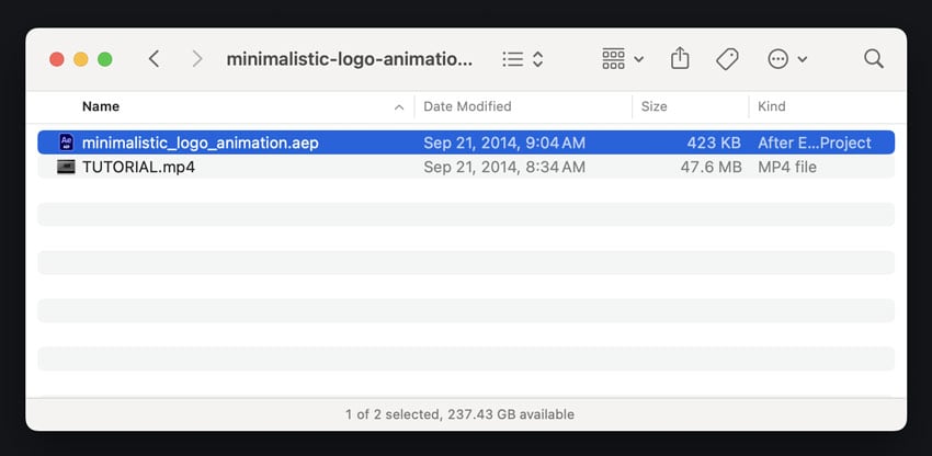 AE project folder updated