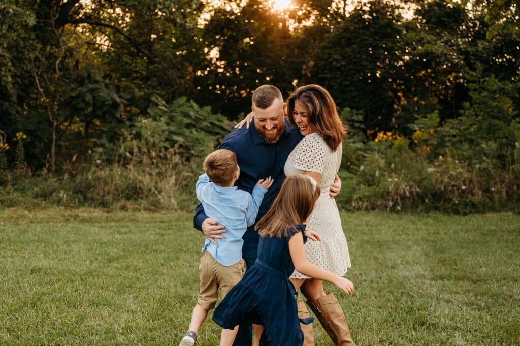 family posing